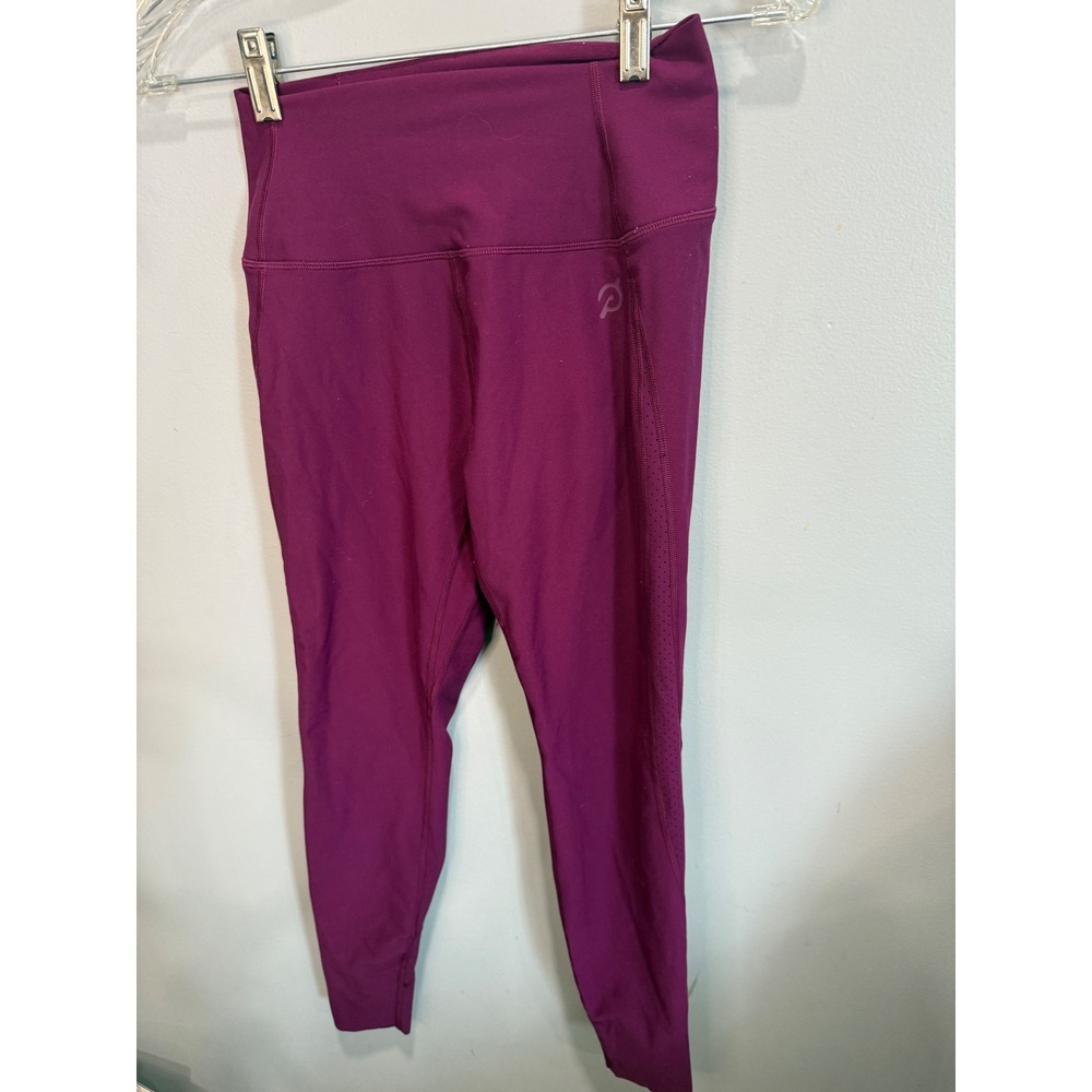 Peloton Womens High Rise Leggings Berry Purple Laser Cut Perforated Size Small